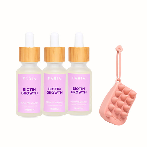 Tripack: Tres Serums Fortalecedores Biotina y Romero - Faria Naturals