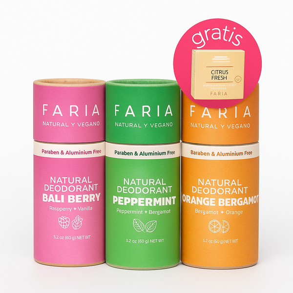 Pack 3 Desodorantes: Jabón Gratis - Faria Naturals