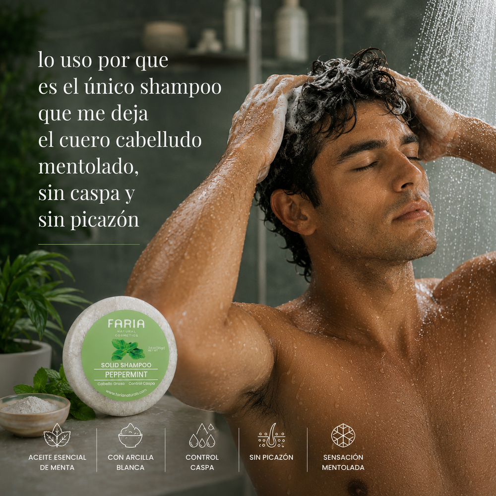 Fresh Mint Shampoo Control Caspa - Faria Naturals